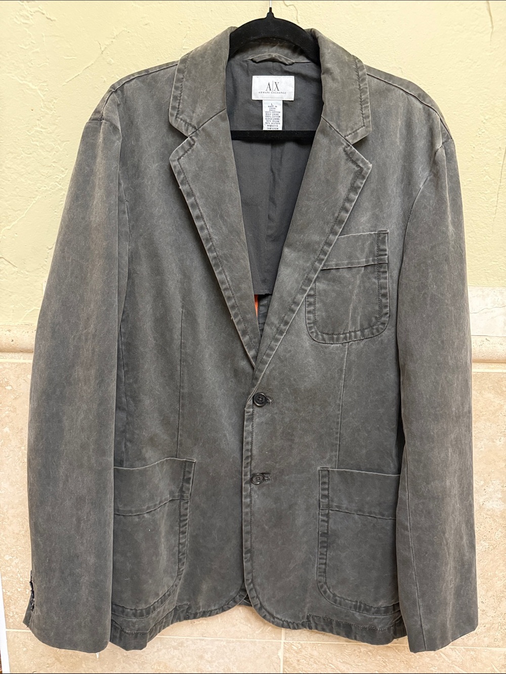 Armani Exchange Jacket Mens L 100% Cotton Blazer